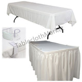 Polyester Pleated Table Set Skirt With Clips 17' Ft  + Clip + Topper Media Day"