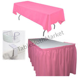 Polyester Pleated Table Set Skirt With Clips 17' Ft  + Clip + Topper Media Day"