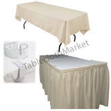 Polyester Pleated Table Set Skirt With Clips 17' Ft  + Clip + Topper Media Day"