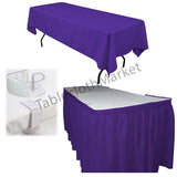 Polyester Pleated Table Set Skirt With Clips 17' Ft  + Clip + Topper Media Day"