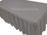 5' Fitted Polyester SINGLE Pleated Table Skirting Cover w/Top Topper 24 COLORS"