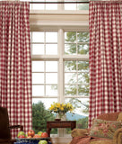Checkered Panel Drape Gingham Buffalo Polyester Picnic Checker Window Curtain"