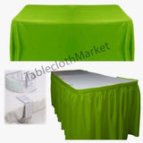 Polyester Pleated Table Set Skirt With Clips 17' Ft  + Clip + Topper Media Day"
