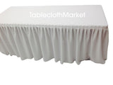 6' Fitted Polyester Single Pleated Table Skirting Cover W/top Topper 24 Colors