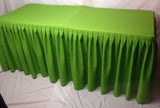 4' Fitted Polyester Double Pleated Table Skirting Cover W/top Topper 21 Colors"
