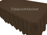 6' Fitted Polyester Single Pleated Table Skirting Cover W/top Topper 24 Colors