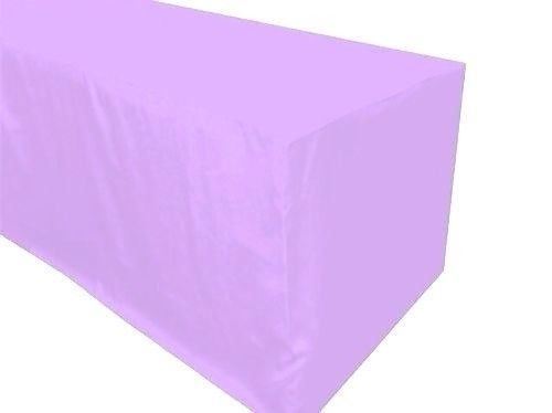 8' ft. Fitted Polyester Table Cover Wedding Banquet Event Tablecloth Lavender