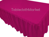 6' Fitted Polyester Single Pleated Table Skirting Cover W/top Topper 24 Colors