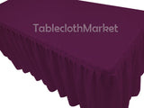 6' Fitted Polyester Single Pleated Table Skirting Cover W/top Topper 24 Colors