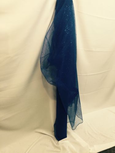 Royal Blue/ Royal Blue Glitter Tulle Fabric