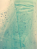 60 Inch Wide Glitter Mesh Sequins Tulle Fabric By Yard Craft Decoration Wedding"
