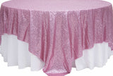 Sequin Overlay 90" × 90" Sparkly Shiny Tablecloth Design 4 COLORS WEDDING Party