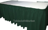 POLYESTER PLEATED TABLE SET SKIRT with clips 17' Ft + clip + Topper Media Day