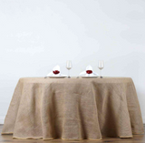 10 Pack 120" ROUND Natural BURLAP TABLECLOTH Table Cover Wedding Party Catering"