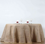 132" Round Natural Burlap Tablecloth Table Cover Wedding Party Catering"