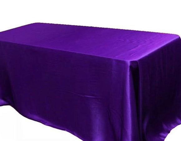 90 X 156 Inch Rectangular Satin Tablecloth Wedding Party Catering Shiny