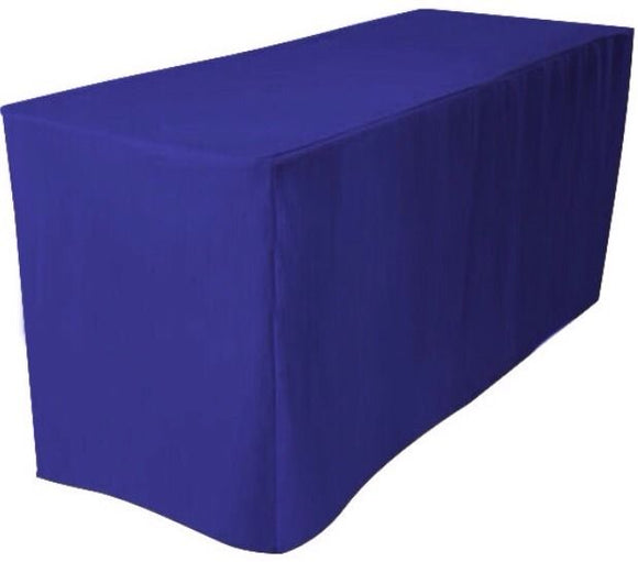 6' Ft. Fitted Polyester Table Cover Trade Show Booth Dj Tablecloth Royal Blue