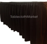 5' Ft. Fitted Table Skirting Cover W/ Top Topper Single Pleated Trade Show Black"