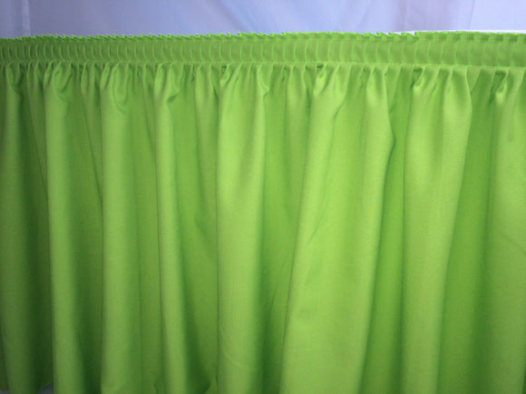 21' Polyester Pleated Table Set Skirt Skirting Trade Show Apple Green Catering