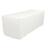 5' Ft. Fitted Polyester Table Cover Wedding Trade Show Booth Dj Tablecloth White"