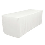 6' Ft. Fitted Polyester Tablecloth Trade Show Booth Wedding Table Cover White"
