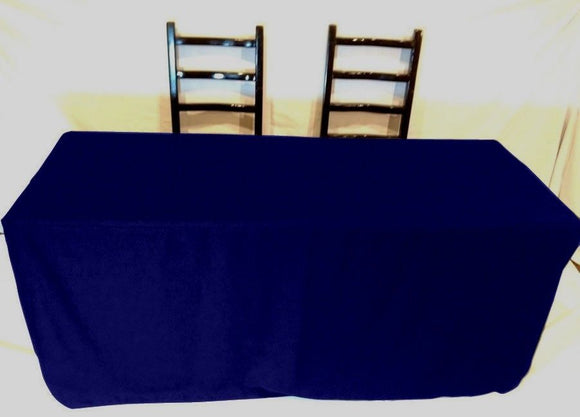 4' Ft Fitted Polyester Tablecloth Slit Back Tablecover Trade Show Booth 18 Color