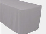 4' Ft. Fitted Polyester Tablecloth Trade Show Booth Banquet Table Cover Silver"