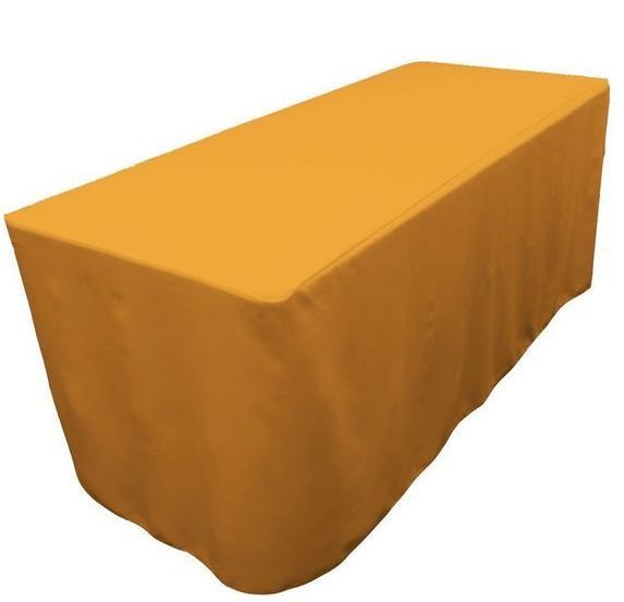 5' Ft Fitted Polyester Tablecloth Open Back Tablecover Trade Show Booth 18 Color