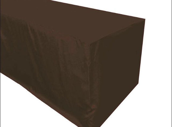 6' Ft. Fitted Polyester Tablecloth Trade Show Booth Banquet Dj Table Cover Brown