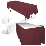 Polyester Pleated Table Set Skirt With Clips 17' Ft  + Clip + Topper Media Day"