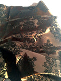 25 Yards Brown And Black Flocking Damask Taffeta Velvet Fabric 58" Flocked Decor"