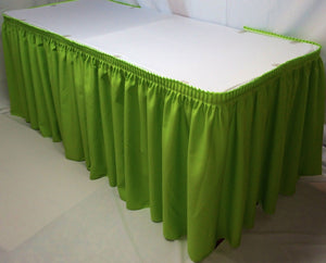 14' Polyester Pleated Table Skirt Skirting Trade Show Wedding Apple Green"