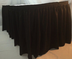 14' Black Polyester Pleated Table Skirt Skirting  Wedding Catering Booths"