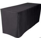 4' Ft. Fitted Polyester Table Cover Wedding Banquet Event Tablecloth Black"