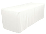 8' Ft Fitted Polyester Tablecloth Slit Back Tablecover Trade Show Booth 18 Color"