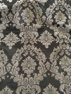 20 Yards Grey Black Flocking Damask Taffeta Velvet 60ft Fabric 58" Flocked"