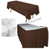 Polyester Pleated Table Set Skirt With Clips 14' Ft.  + Clip + Topper Media Day"