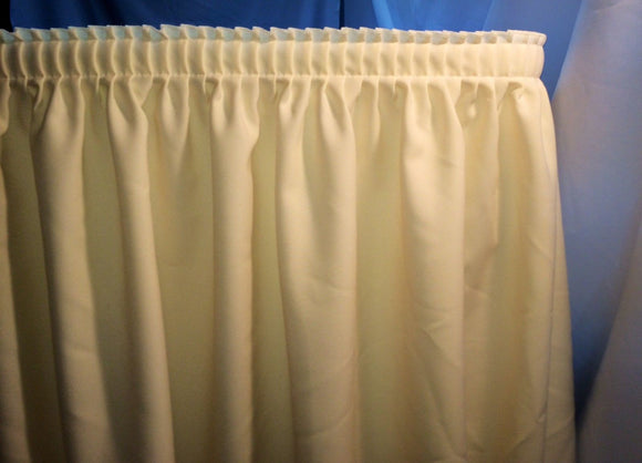 21' Ivory Polyester Pleated Table Skirt Skirting  Wedding Trade Shows