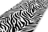 12" X 108"  Zebra Flocking Taffeta Table Runner Decor Black White Animal Print"