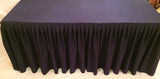8' Fitted Polyester Double Pleated Table Skirt Cover w/Top Topper Wedding Purple"