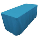 4' Ft. Fitted Polyester Table Cover Trade Show Event Tablecloth Turquoise Blue"