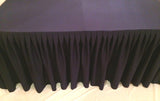 8' Fitted Polyester Double Pleated Table Skirt Cover w/Top Topper Wedding Purple"