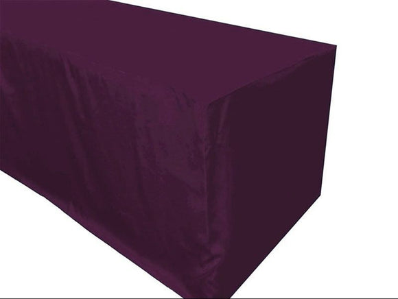 5' Ft. Fitted Polyester Table Cover Trade Show Booth Tablecloth Eggplant Purple