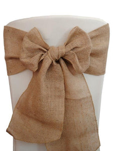 75 Burlap Chair Sashes 6"x108" Wedding Event Parties Shows 100% Natural Jute"