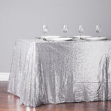 90 X 132" Rectangular Sequin Sparkly Tablecloth Table Cover 4 Colors Wedding"