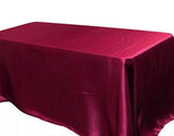 90 X 132 Inch Rectangular Satin Tablecloth Wedding Party Catering Shiny"
