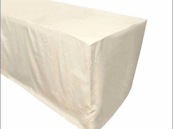6' Ft. Fitted Polyester Tablecloth Trade Show Booth Banquet Dj Table Cover Ivory