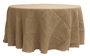 108" Round Natural Burlap Tablecloth Table Cover Wedding Party Catering"
