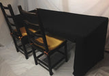 4' Ft Fitted Polyester Tablecloth Open Back Tablecover Trade Show Booth Dj Black"