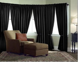 Velvet Curtain Panel Drape 10w X 10h Black Home Theater Energy Efficient Curtain"